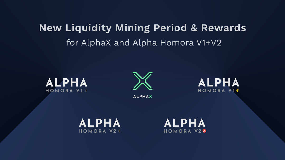 New Liquidity Mining Period & Rewards for AlphaX and Alpha Homora V1 + V2