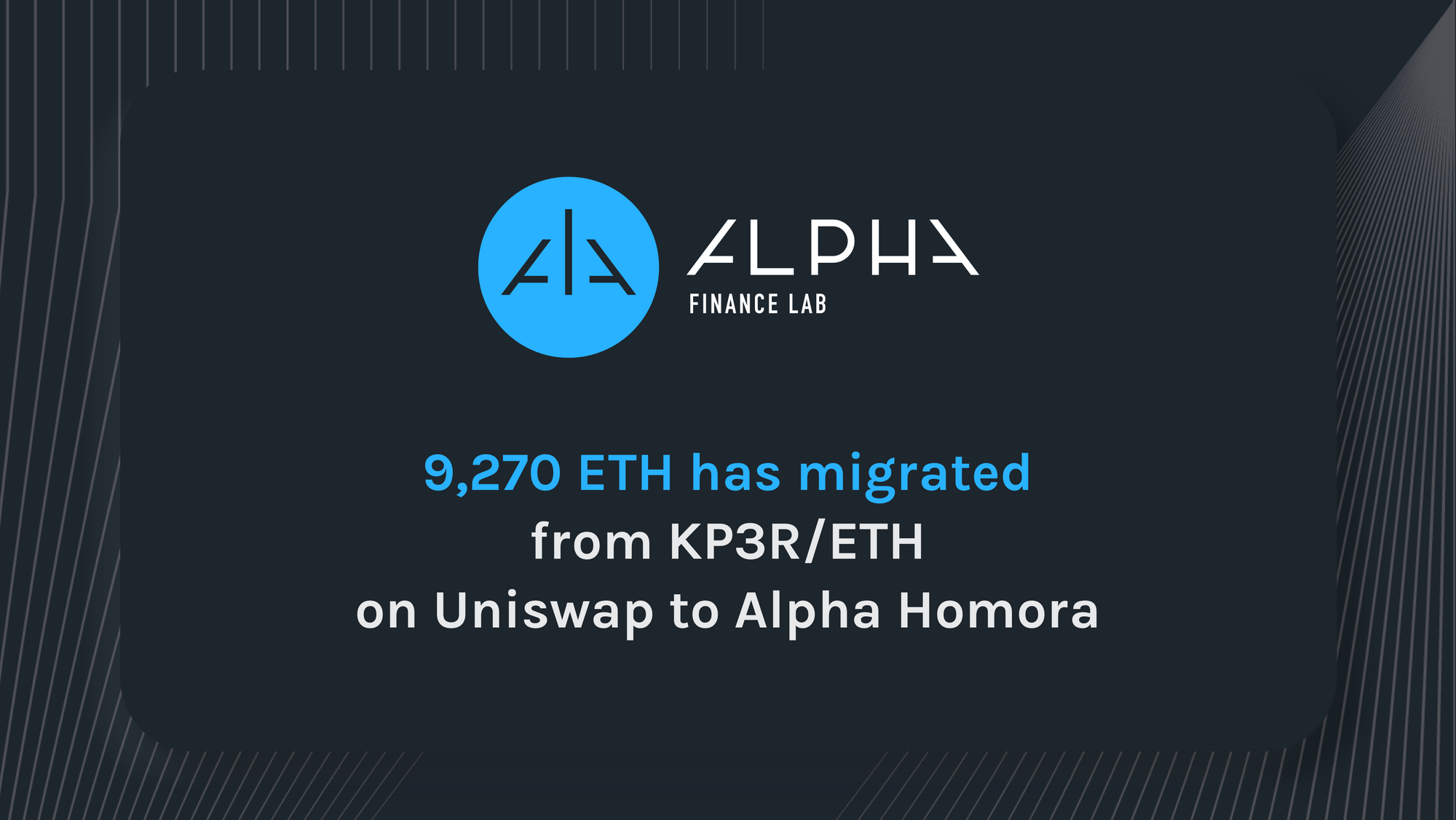 Keeper Community Voted for Alpha Homora to Generate Yield for Its ETH Treasury: 9,270 ETH Migrated