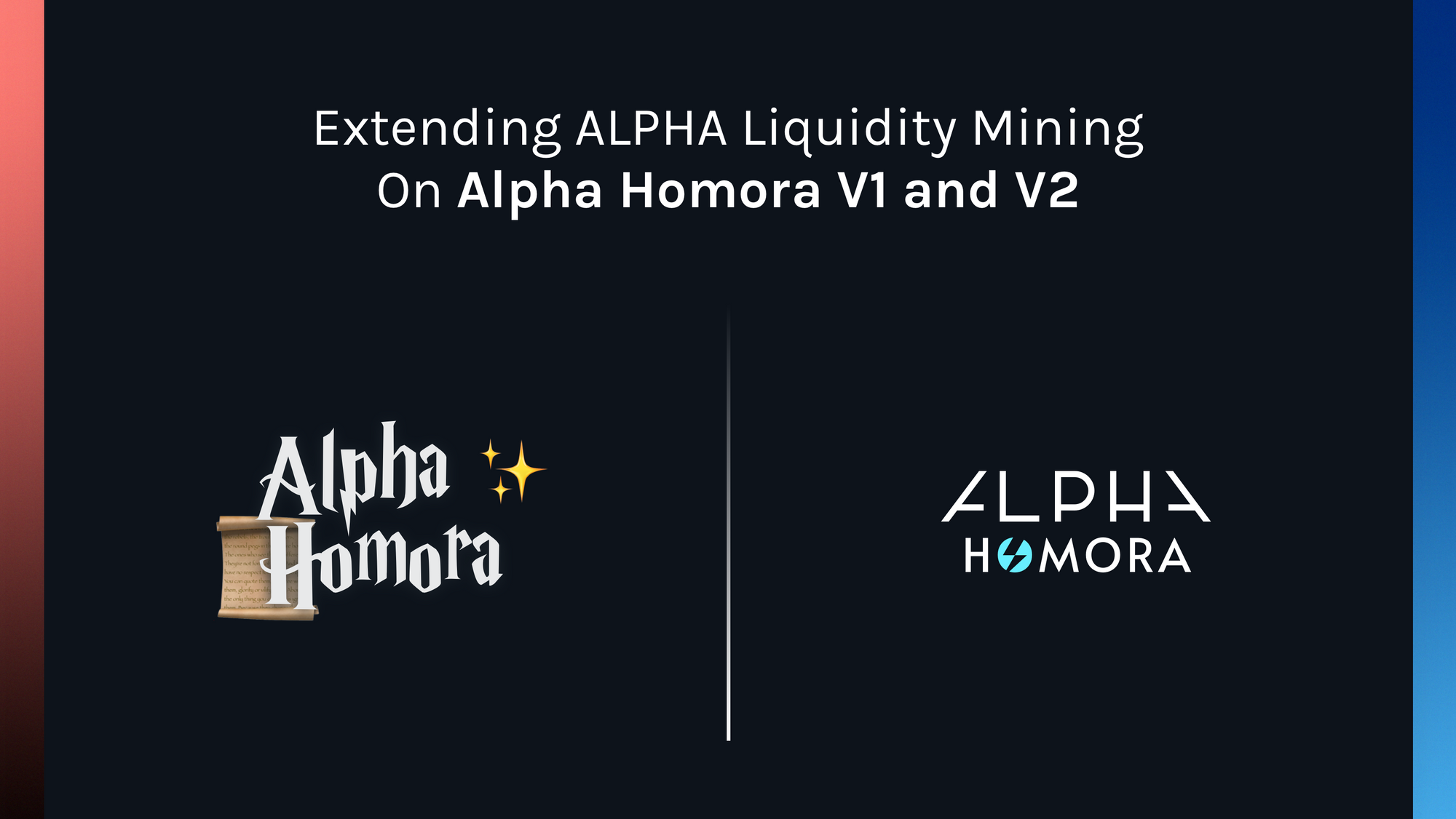 Extending ALPHA Liquidity Mining On Alpha Homora V1 and V2