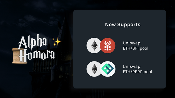 Alpha Homora adds ETH/SFI and ETH/PERP pools on Uniswap