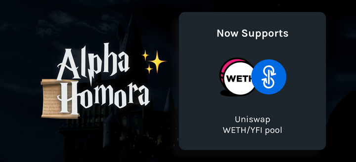 Alpha Homora Now Supports Uniswap WETH/YFI Pool