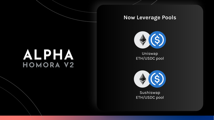 Alpha Homora V2 Adds Leveraged ETH/USDC pool on Uniswap and Sushiswap